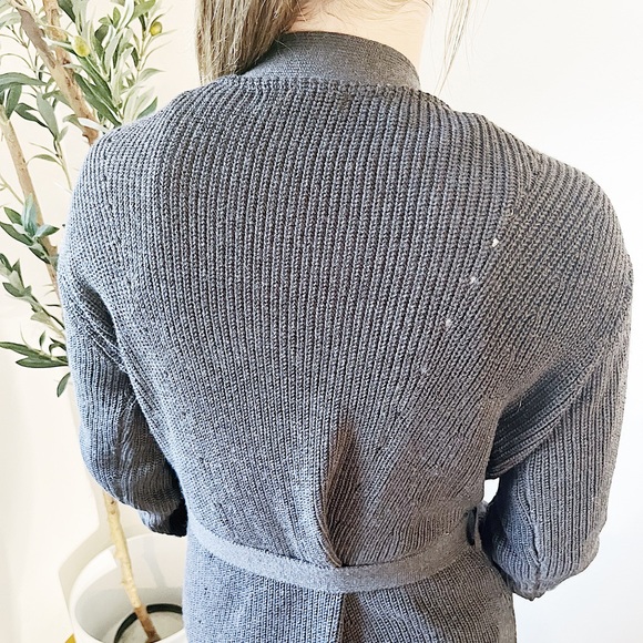 Athleta Scenic Wrap Long Sweater Walnut Brown Heather Women’s Size Medium - Picture 8 of 13